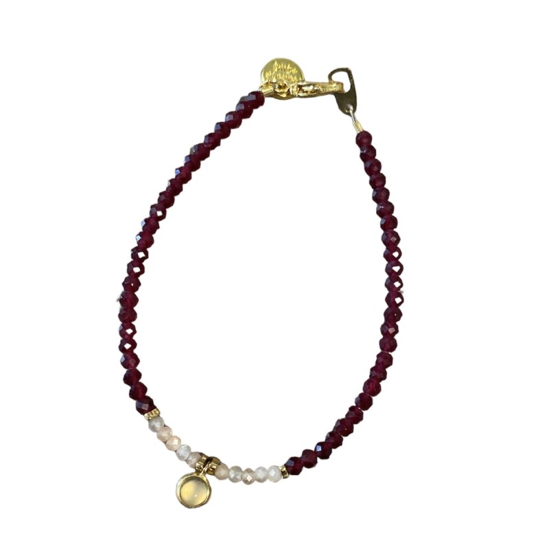 Rosa Armbånd Friihof Siig Lilla Guldfarvet Perler - Friihof + Siig Armbånd