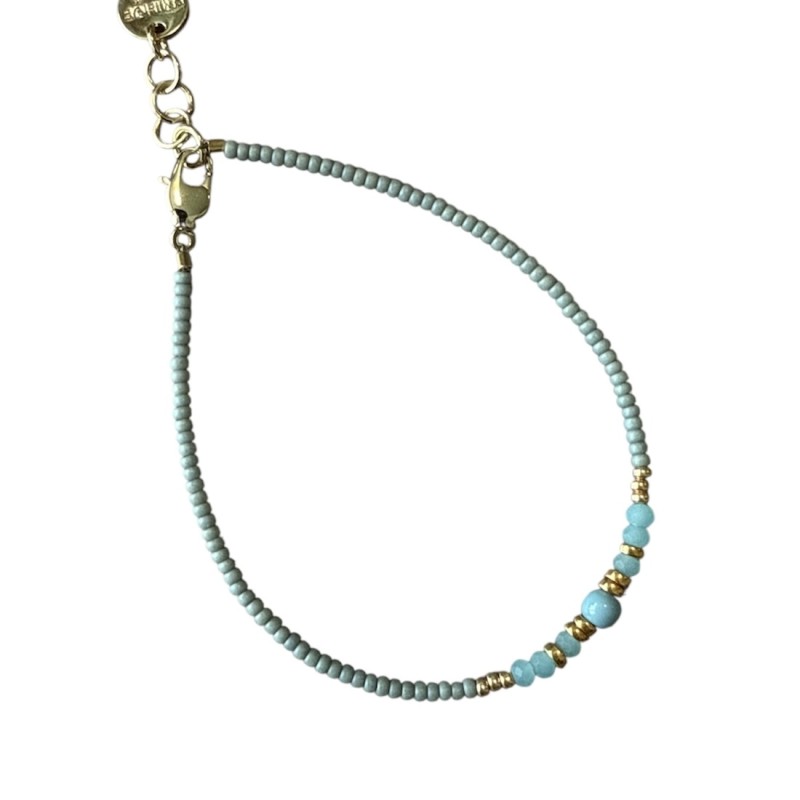 Armbånd Friihof Siig Blå Gråblå Guldfarvet Perler - Friihof + Siig Armbånd