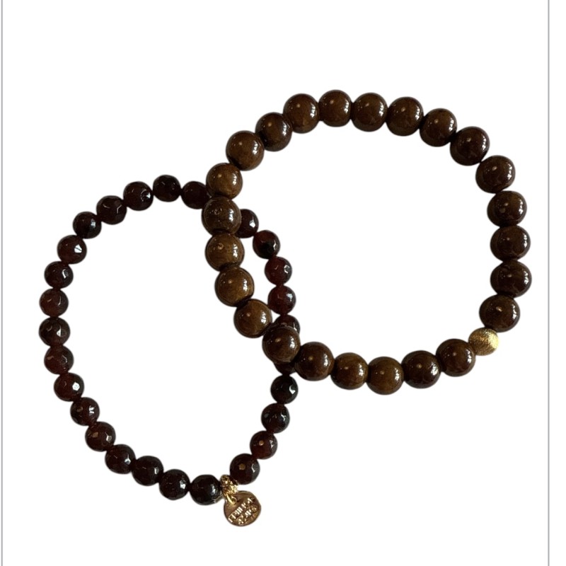 Armbånd Friihof Siig Brune Perler Guldfarvet Perle - Friihof + Siig Armbånd