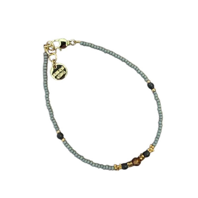 Armbånd Friihof Siig Grå Brune Guldfarvet Perler - Friihof + Siig Armbånd