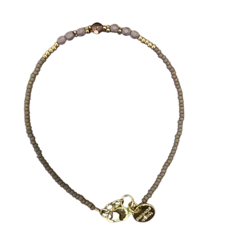 Armbånd Friihof Siig Lys Brun Støvet Lilla Guld Farvet Perler - Friihof + Siig Armbånd