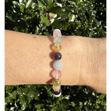 Rosa Armbånd Kvarts Ametyst & Citrin Krystal Armbånd Godkarmashop - Svet Kamenu Armbånd