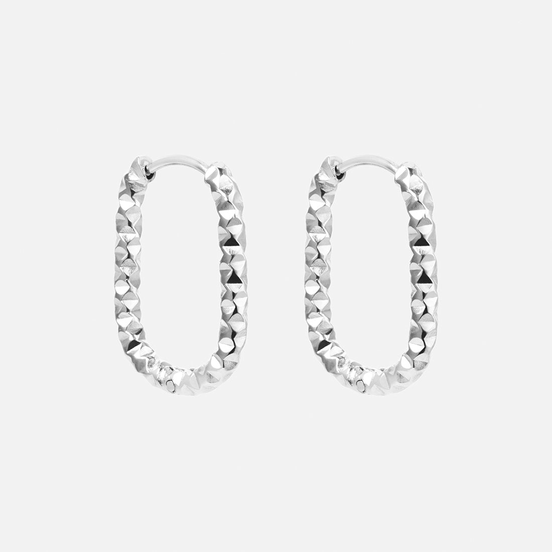 Astra Ovale Hoops Sølvfarvet - Josephine Nord Øreringe