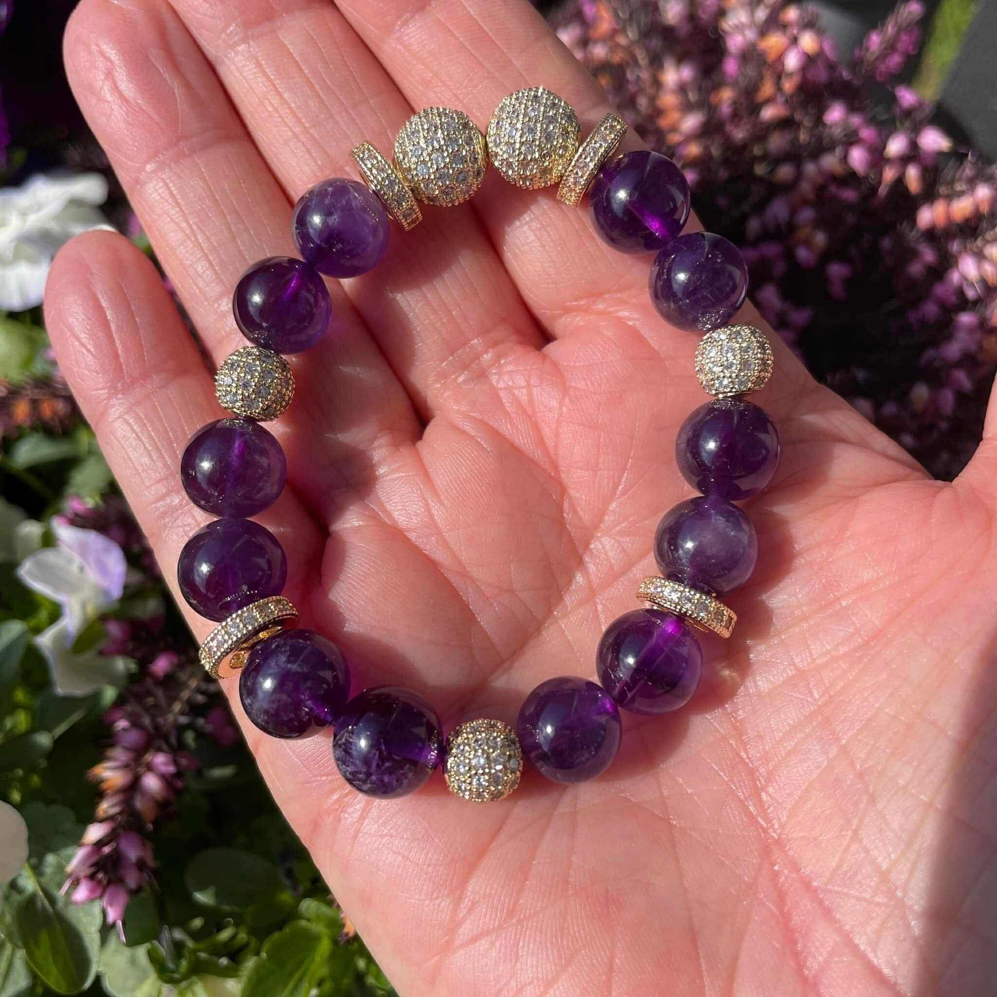 Ametyst Armbånd 10mm - Ametyst Armbånd