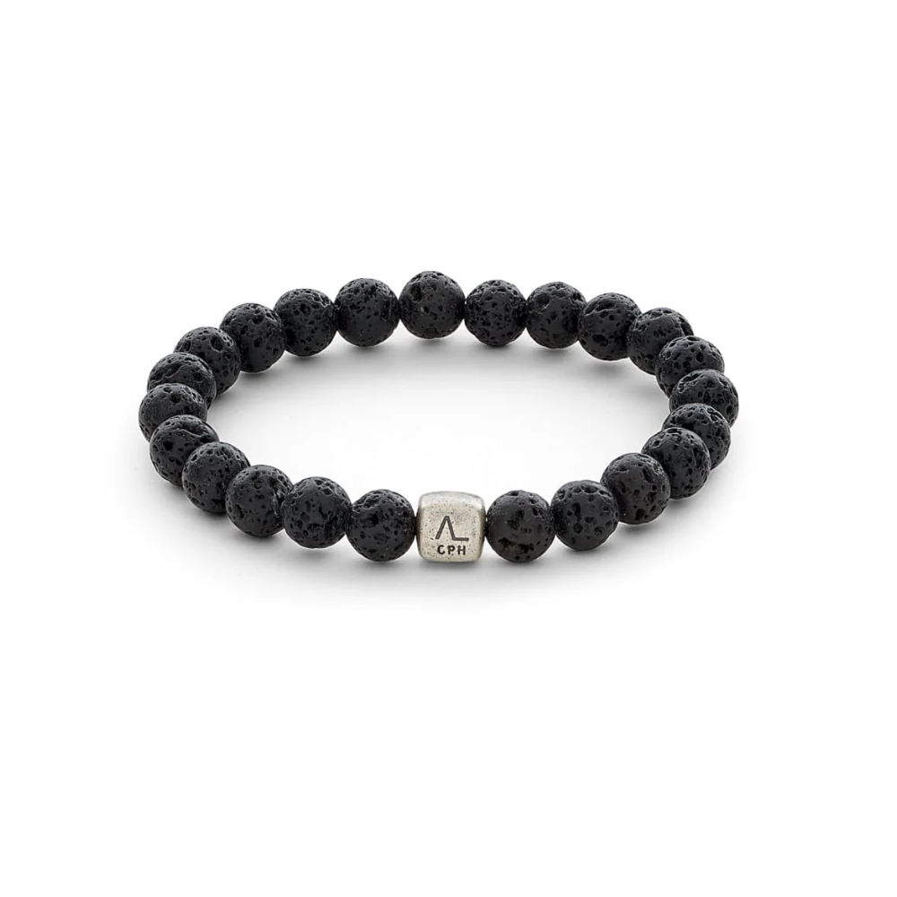 Sort Alexander Lynggaard Armbånd Med Lava Sten 8mm C00240 - Armbånd