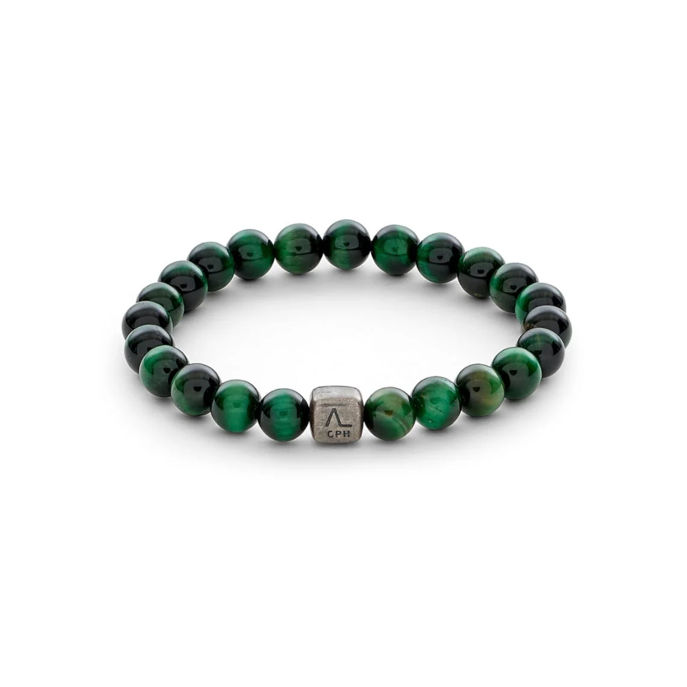 Grøn Alexander Lynggaard Armbånd Med Tigerøje 8mm C00360 - Armbånd