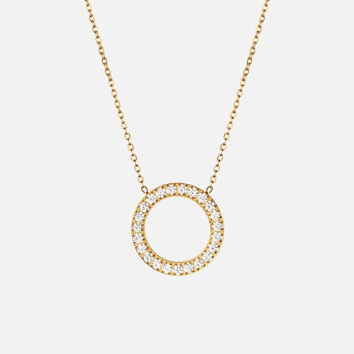 Circle Zirkon Halskæde 18k Guldbelagt 20mm - Josephine Nord Halskæder