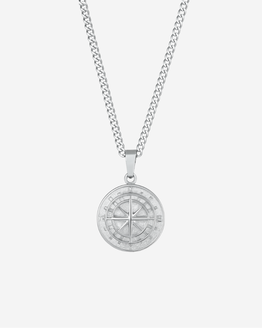 Compass Chain Sølvfarvet - Khaai Studio Halskæder