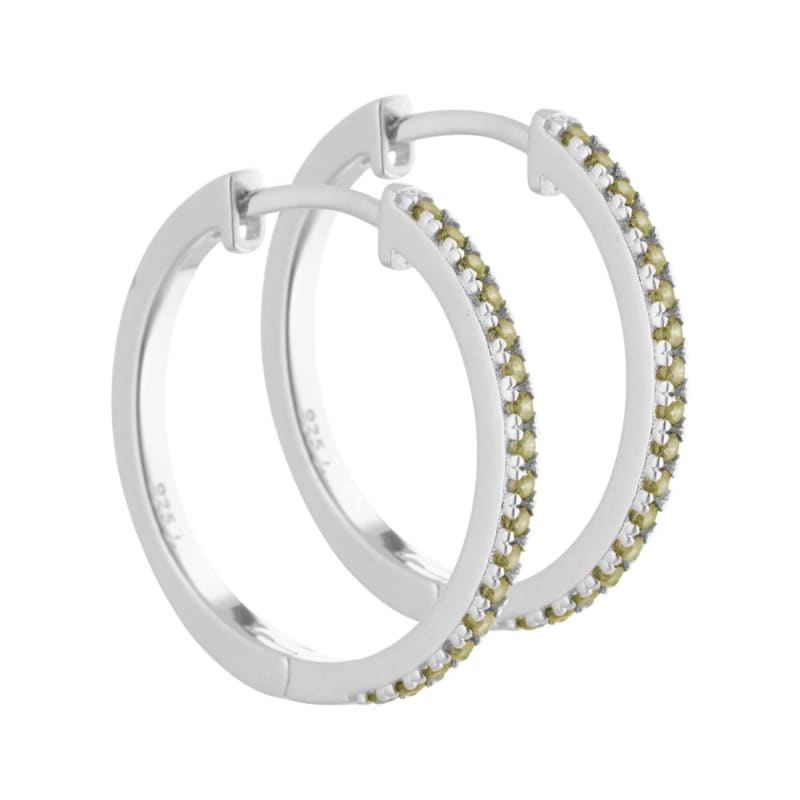 Ronja Creoler Sterling Sølv Med Oliven Zirkonia - Aqua Dulce Øreringe  - 5740013843175