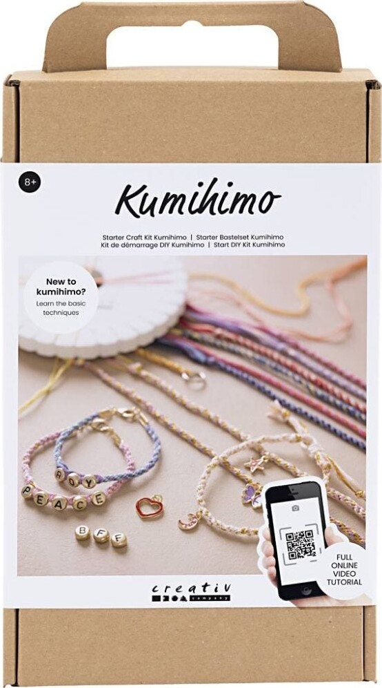Kumihimo Armbånd Startsæt Diy Kit - Creativ Company Armbånd  - 5712854625890