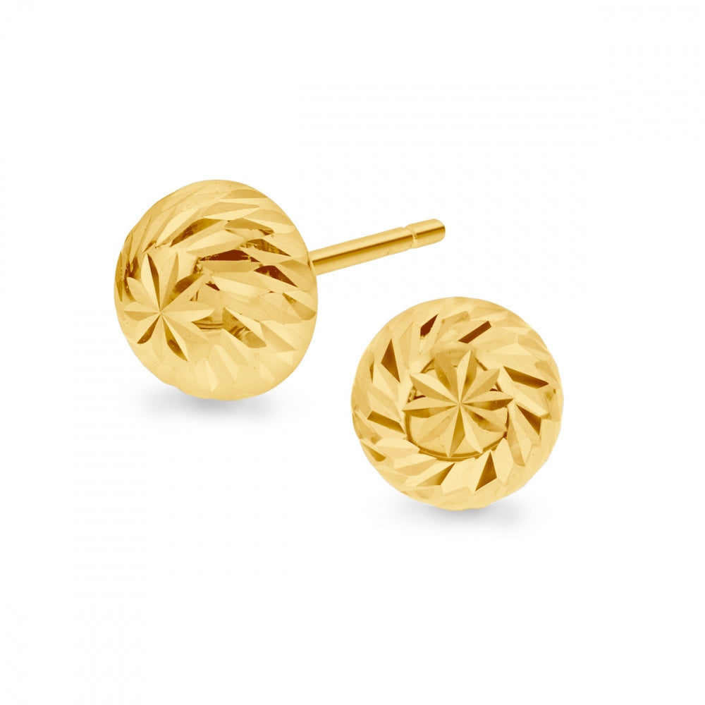 Arne Nordlie 14kt øreringe Med Facet Mønster 6mm 53290 - Arne Nordlie Øreringe