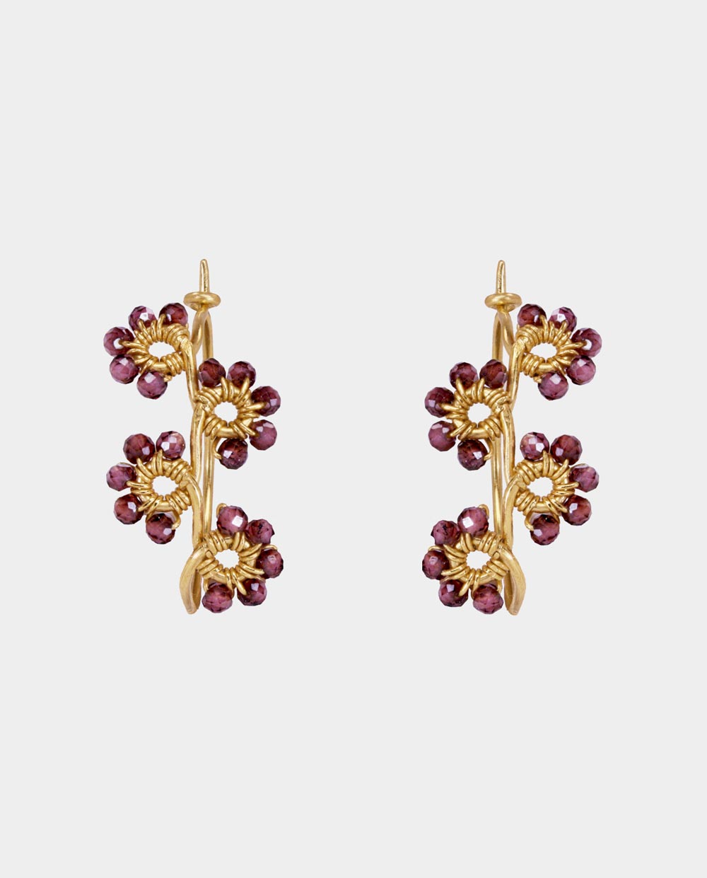 Amelia Aliki Med Granater - Nina Rønde Øreringe