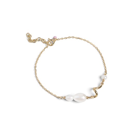 Enamel Pearlie Twist Pearl Bracelet Guld - Enamel Armbånd
