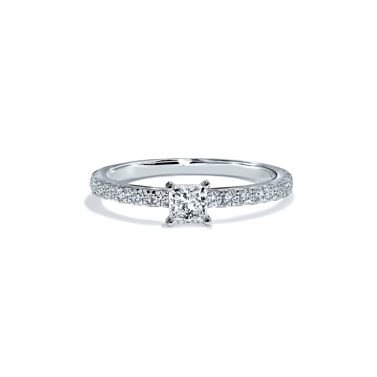 Oxford Silver Square Solitaire Ring Med Sten - Abelstedt Fingerringe