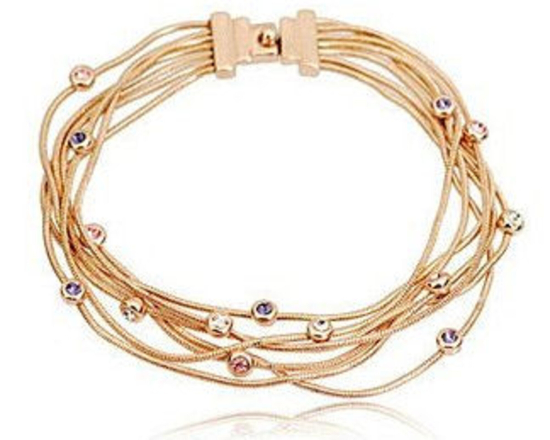 Farvede Rhinstene - Armbånd