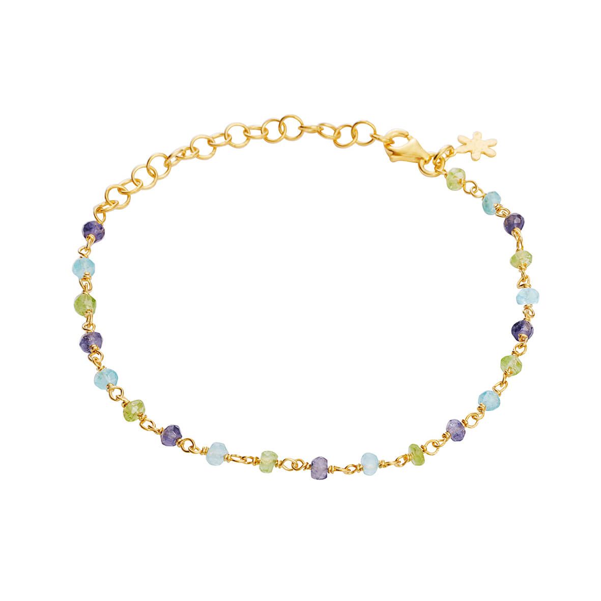 Susanne Friis Bjørner Armbånd Sfb Forgyldt Sølv Armbånd Med Farvede Sten 1433 557 - Armbånd  - 1233690149585