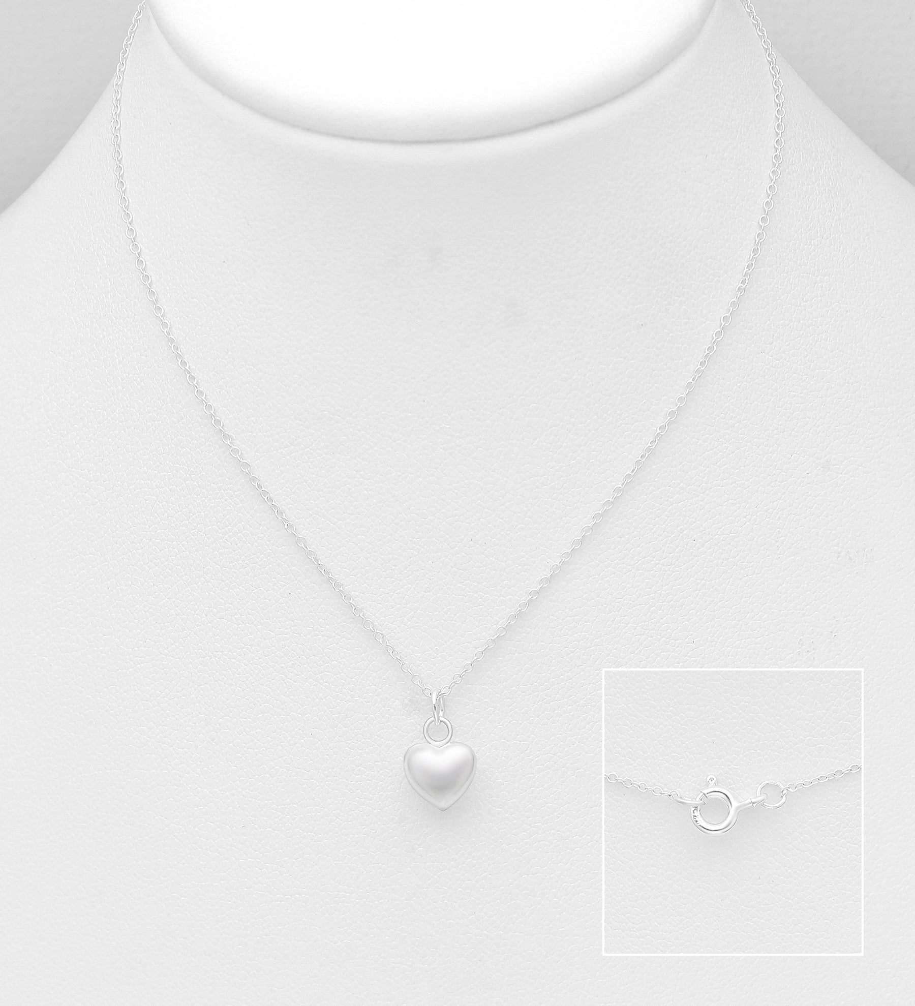 Halskæde Med Buttet Hjerte - Luxbaby.dk Halskæder  - 1493592834146