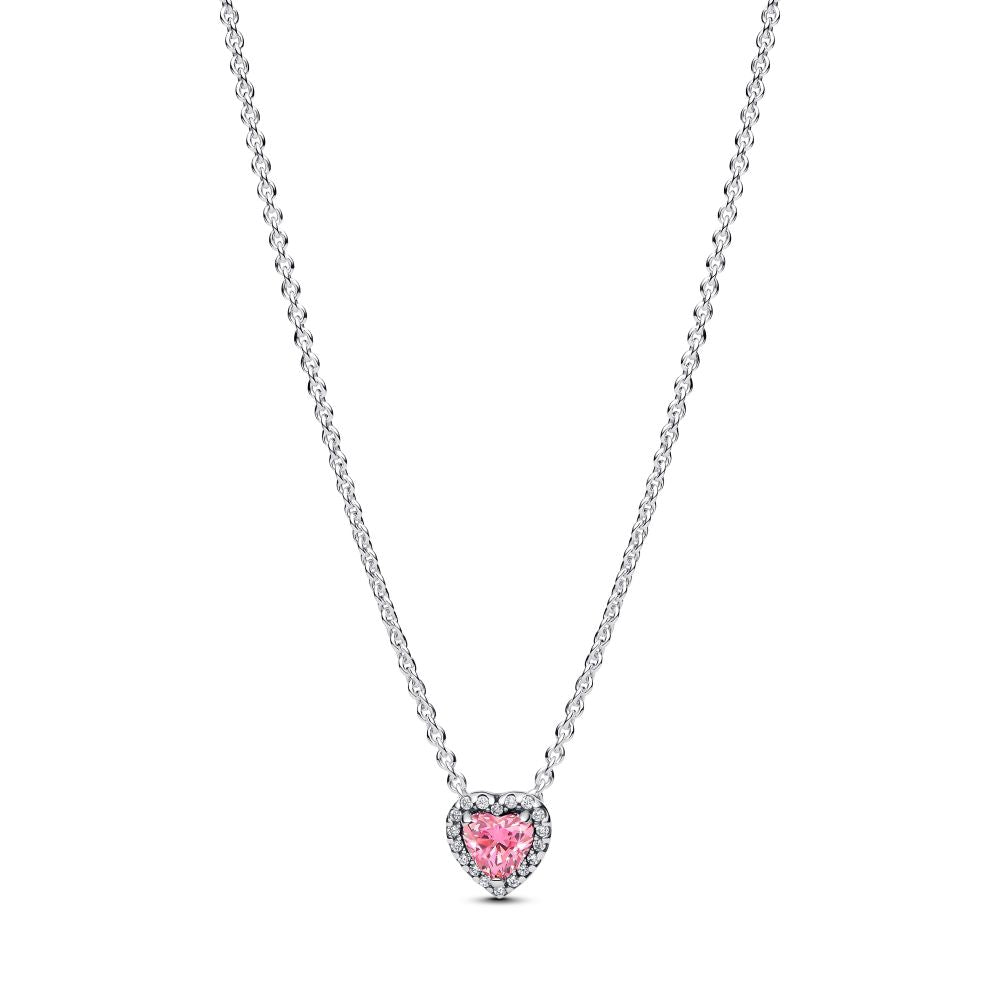 Pink Pandora Hjerte Sølv Halskæde 398425c02 - Pandora Halskæder