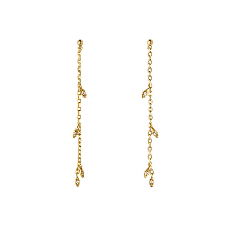 Bybiehl Jungle Ivy String ørestik Forgyldt 3111a - Bybiehl Øreringe  - 1233690108674