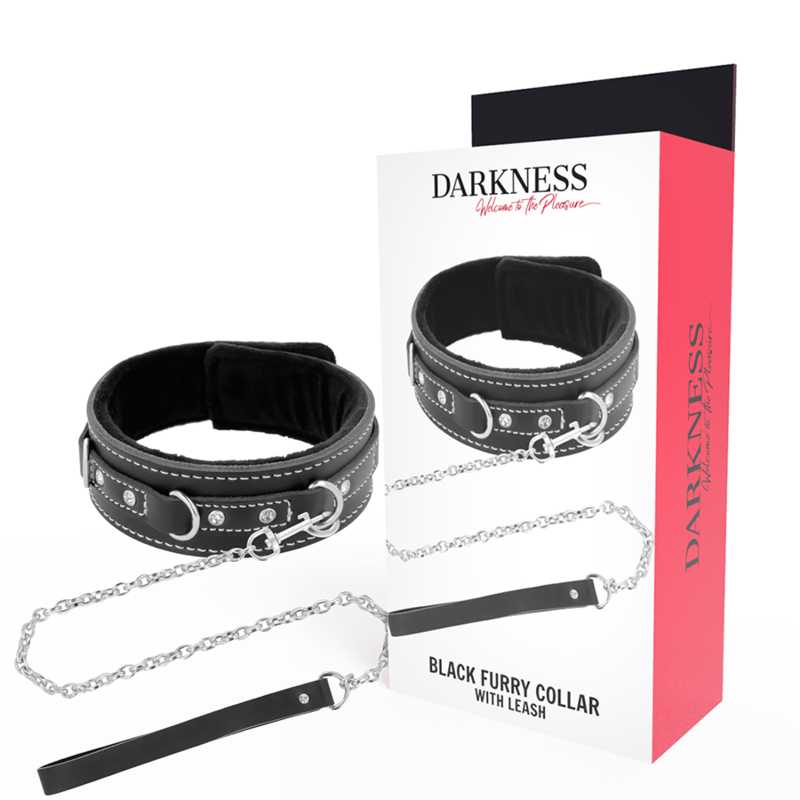 Darkness Bondage Darkness High Quality Leather Necklace With Leash - Halskæder  - 08435565904111