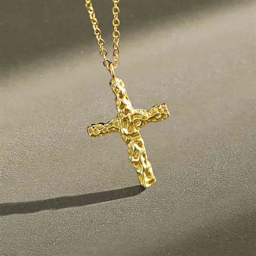 Aminta Halskæde Kors Sterling 14k Med Kæde - Halskæder