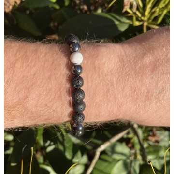 Lava Howlit Hæmatit Herre Armbånd Krystal Armbånd Til Mænd Godkarmashop - Christian Emig Armbånd