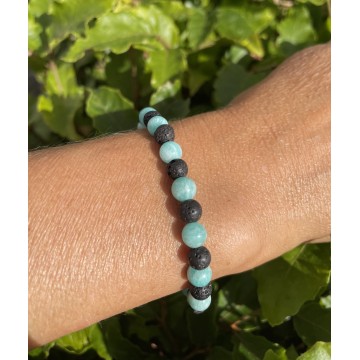 Sort Lava Amazonit Armbånd Krystal Armbånd Godkarmashop - Christian Emig Armbånd