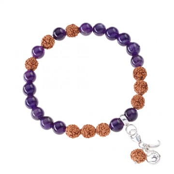 Mala Armbånd Amethyst Indre Fred Mala Træperler Armbånd Godkarmashop - Armbånd