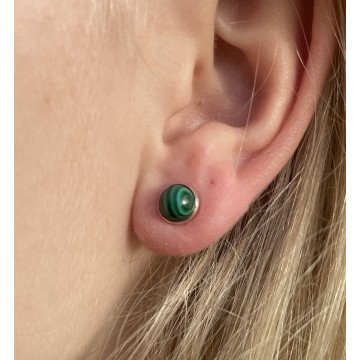 Malakit øreringe Halvkugler Godkarmashop - Christian Emig Øreringe