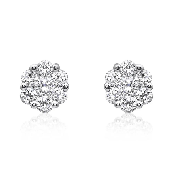 Hvid Ørestikker Guld Med Diamanter - Ørestikkere