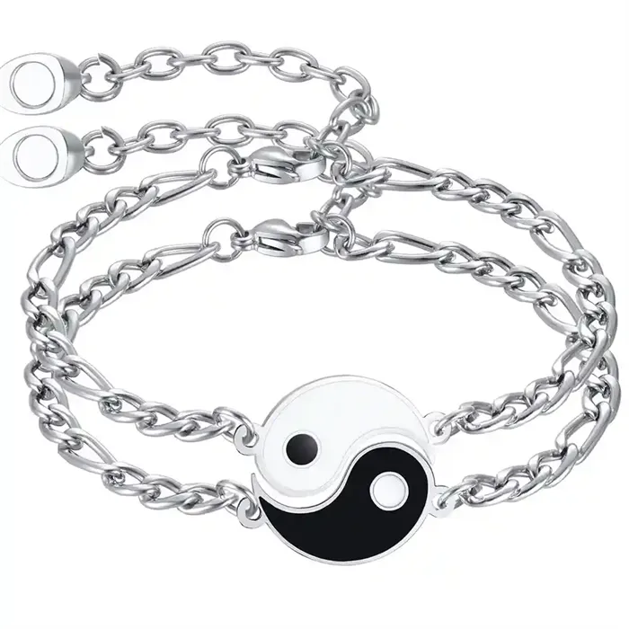 Yin And Yang Pararmbånd Rustfri Stål - Armbånd