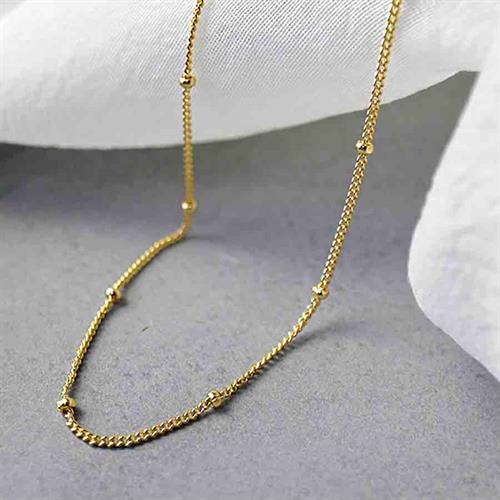 Choker Kæde Forgyldt Sterling 35cm5cm - Halskæder
