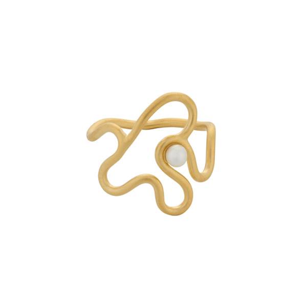 Pernille Corydon Bay Ring Forgyldt Ferskvands Perle - Fingerringe  - 5711980044056