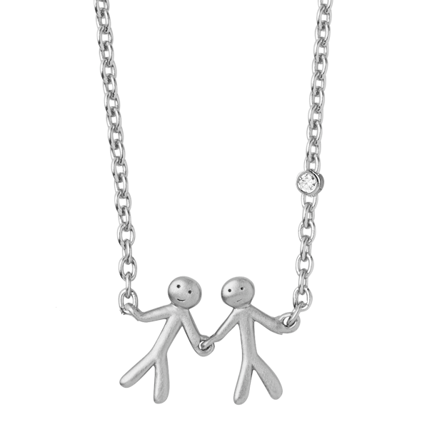 Bybiehl Together Family Sølv Halskæde Med Personer 2002a - Bybiehl Halskæder  - 1233690010236