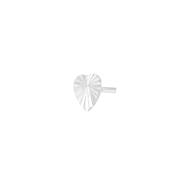 Nordahl Sølv Hjerte ørestik Med Plisseamp Mønster 325739 - Nordahl Øreringe  - 1233690145259
