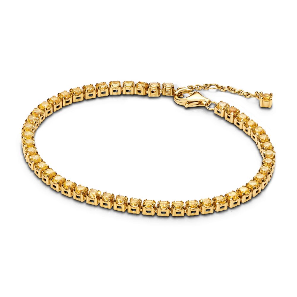 Pandora Forgyldt Tennis Armbånd Med Gule Sten 561469c03 - Pandora Armbånd