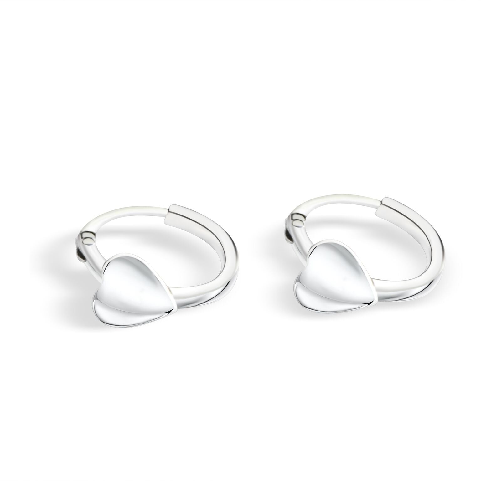Hoops Med Sølv Hjerter - Luxbaby Øreringe  - 1682014437474