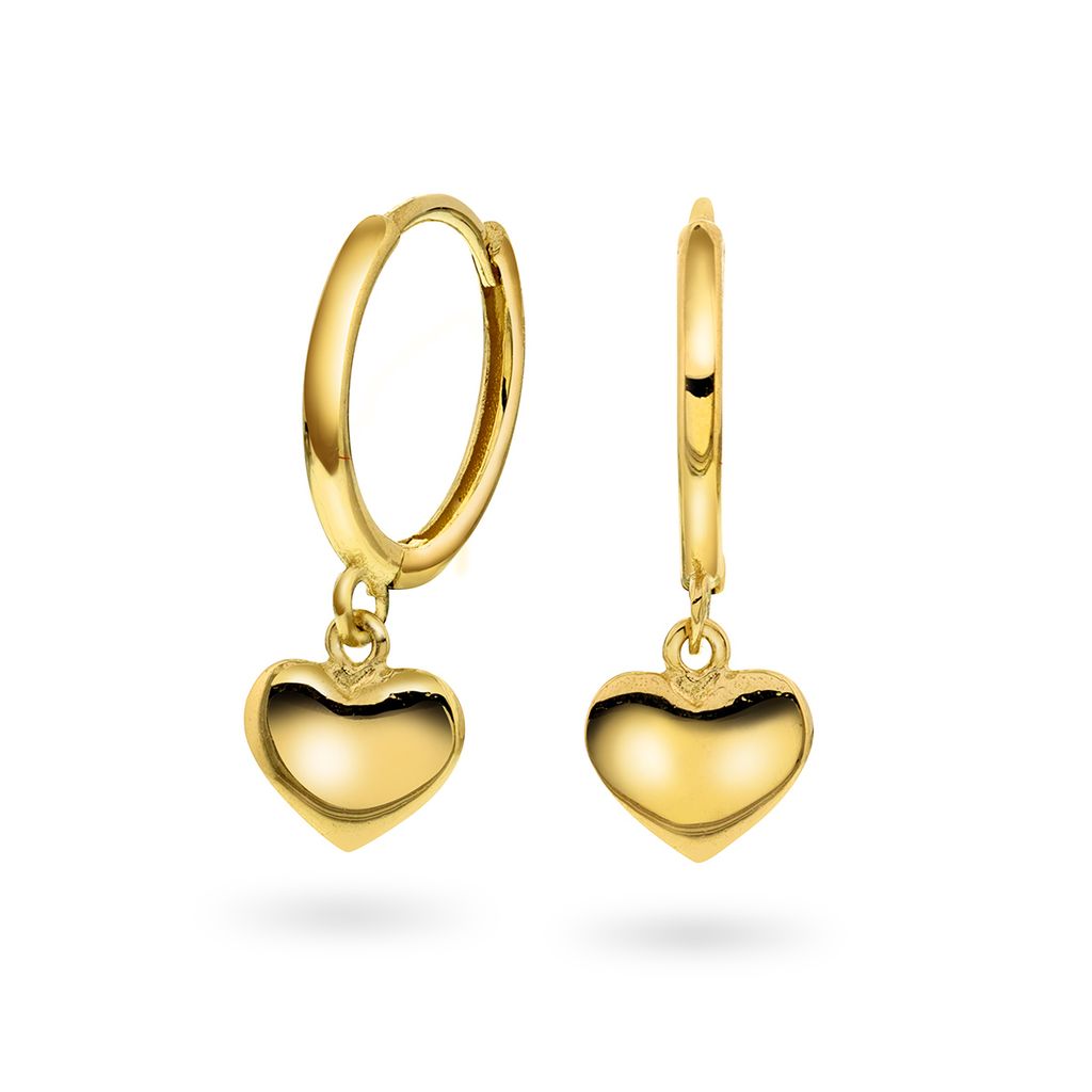 Arne Nordlie 14kt Guld Creoeler Med Små Hjerter 53448 - Arne Nordlie Øreringe