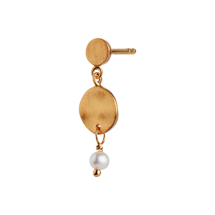 Stine Petit Hammered Coin Pearl 1167 Pearl - Stine A Øreringe