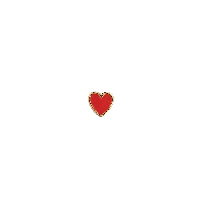 Stine Petit Love Heart Red Coral Enamel 1181 Red Coral - Stine A Øreringe