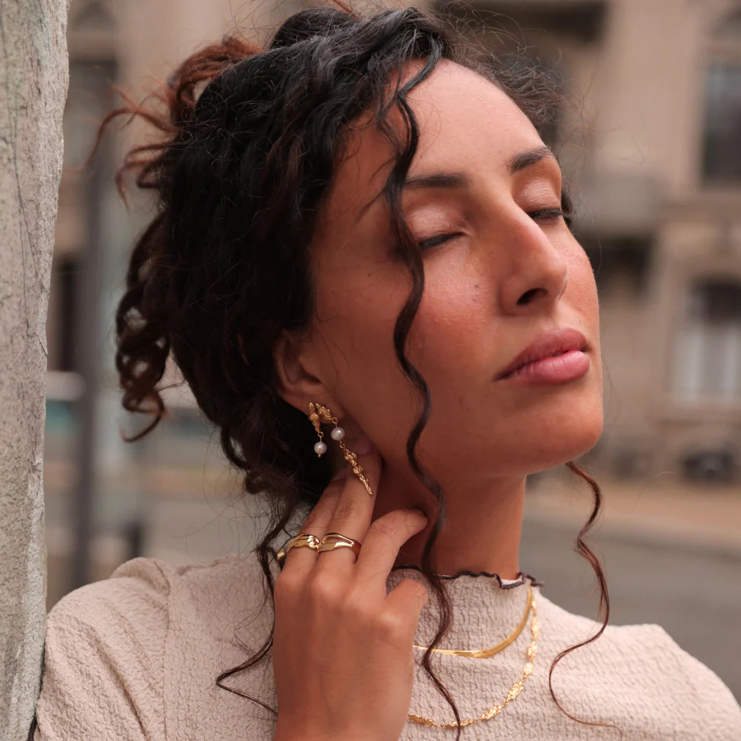 Guld Freja øreringe Sæt Forgyldt - Sistie 2nd Øreringe