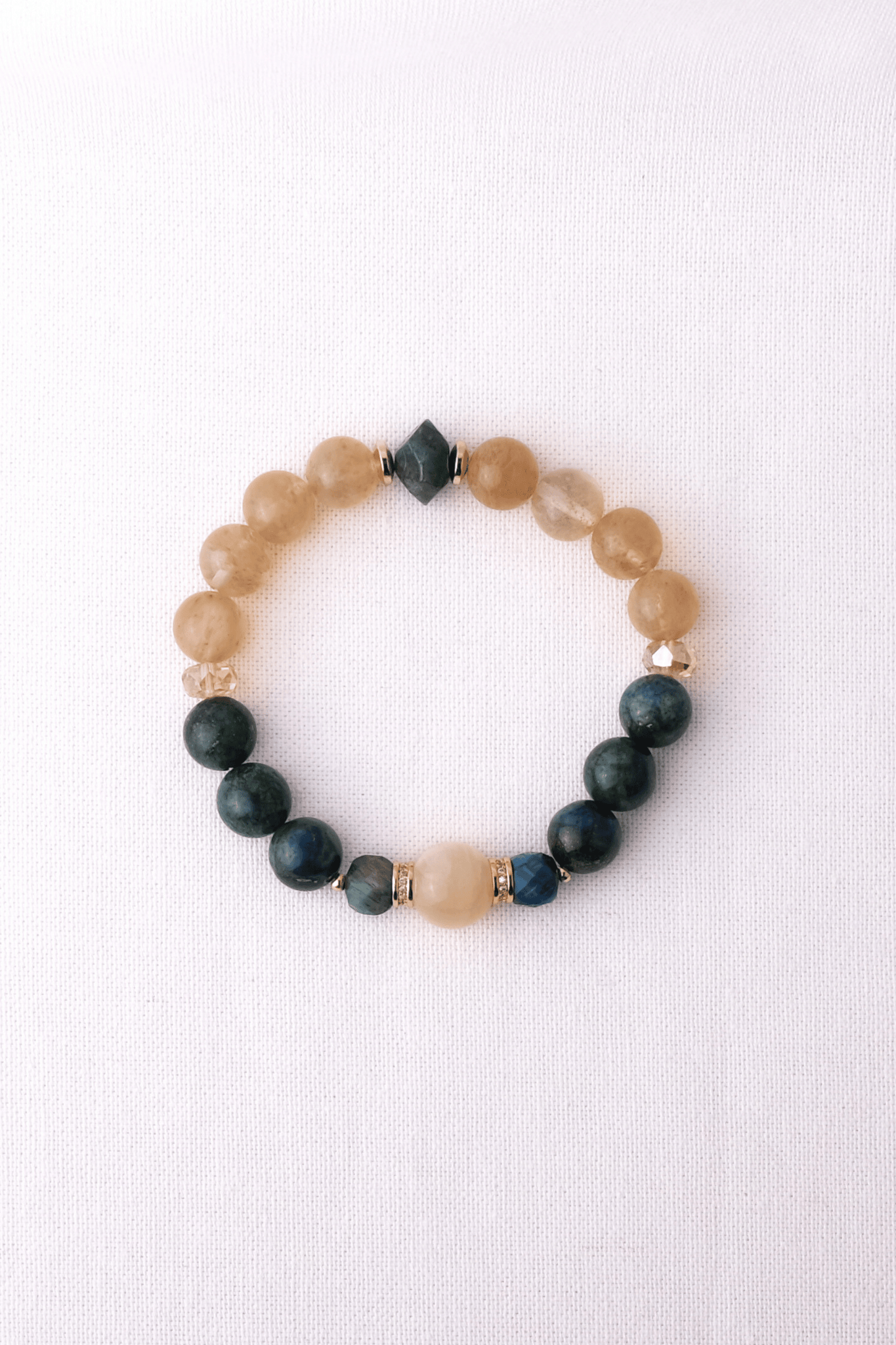 EfterÅr Armbånd Med Citrin Lapis Lazuli Kalcedon Tigerøje Apatit Krystaller 18k Forgyldt Messing Med Zirkonia - Parol Armbånd