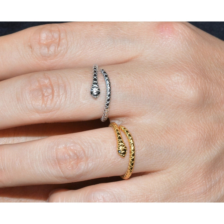 Slange Ring Justerbar Ring Guld - Diat Fingerringe