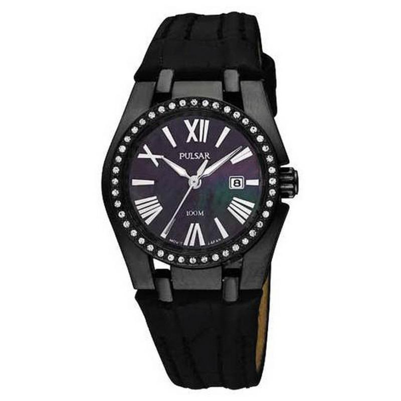Sort Pulsar Dameur Pxt689x1 Læderrem - Pulsar Armbånd  - 8431242270814