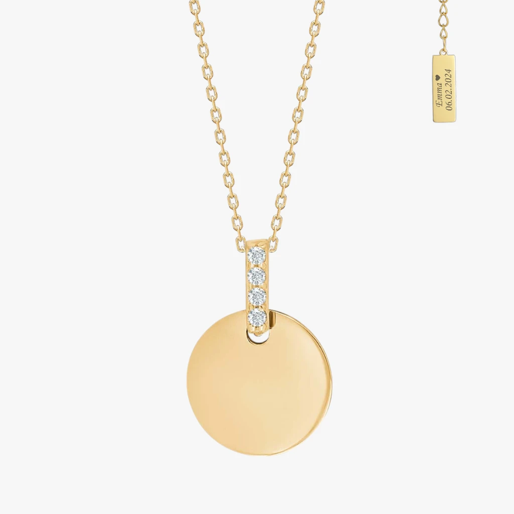 8kt Rund Guld Halskæde Zirkoner Siersbøl - Halskæder  - 5711008448538