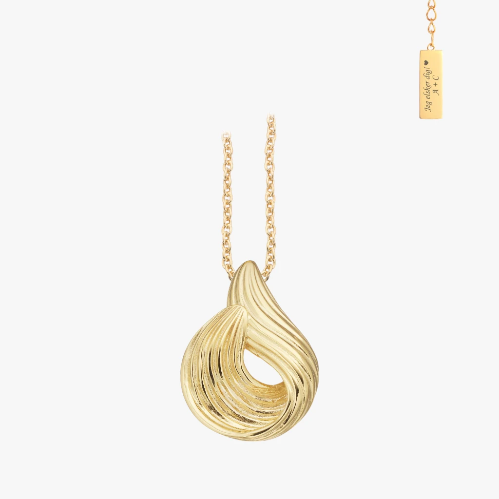 Wavy Drop Halskæde Forgyldt Sølv Scrouples - Halskæder  - 5704012470480