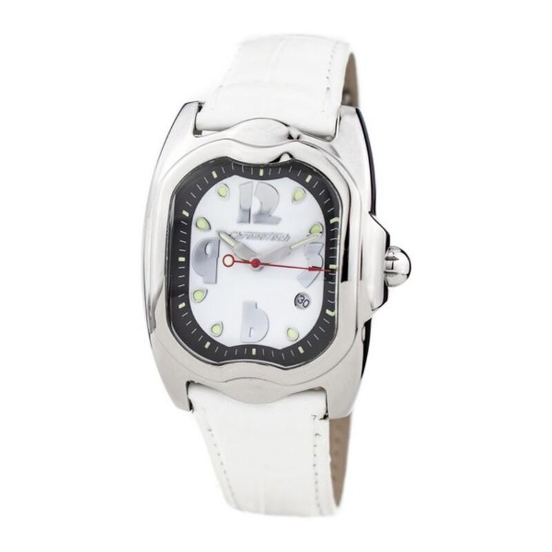 Hvid Chronotech Dameur Ct7274m Læderrem - Chronotech Armbånd  - 8031301763136