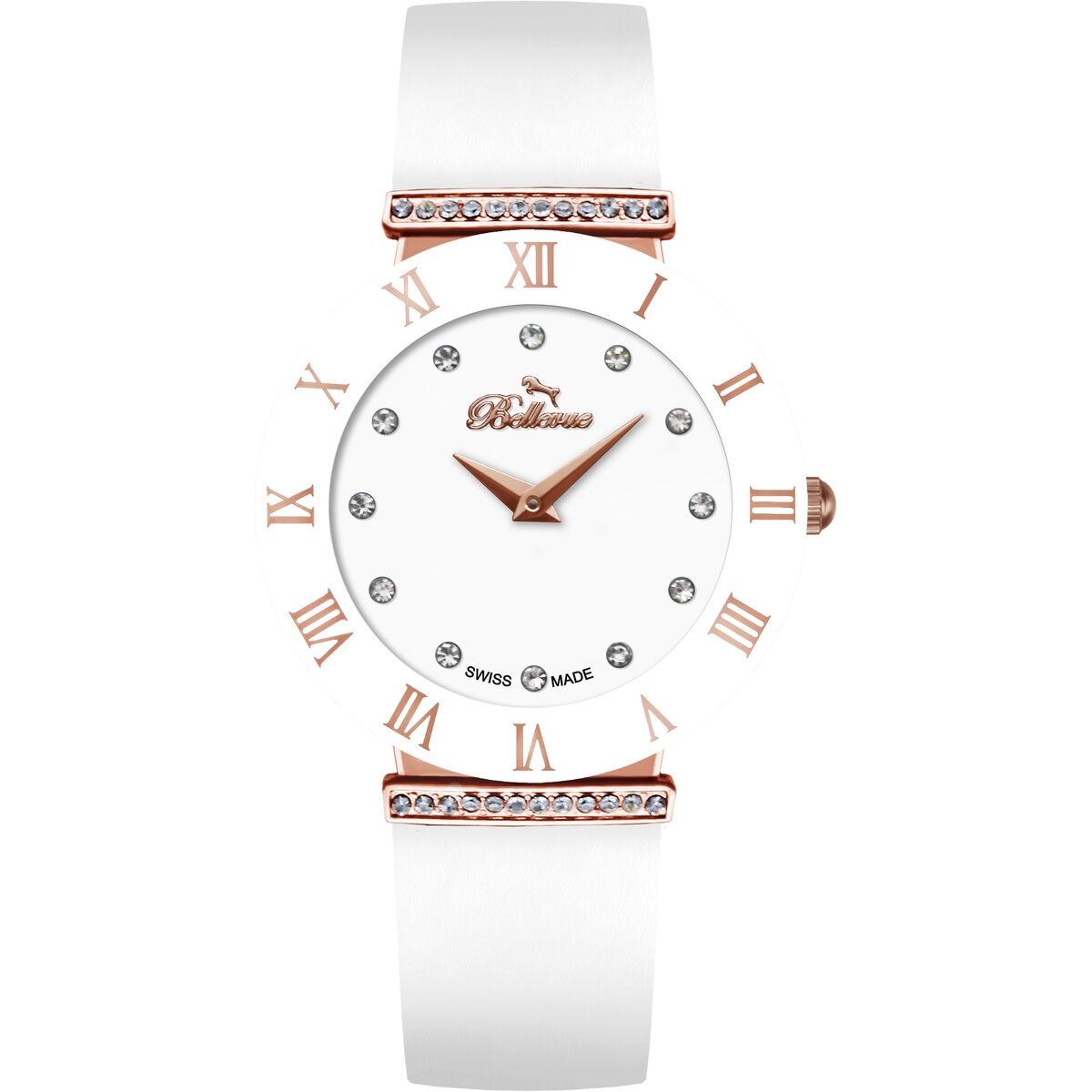 Hvid Dameur Bellevue E119 Armbåndsur Til Kvinder Pink - Bellevue Armbånd  - 7640166931966