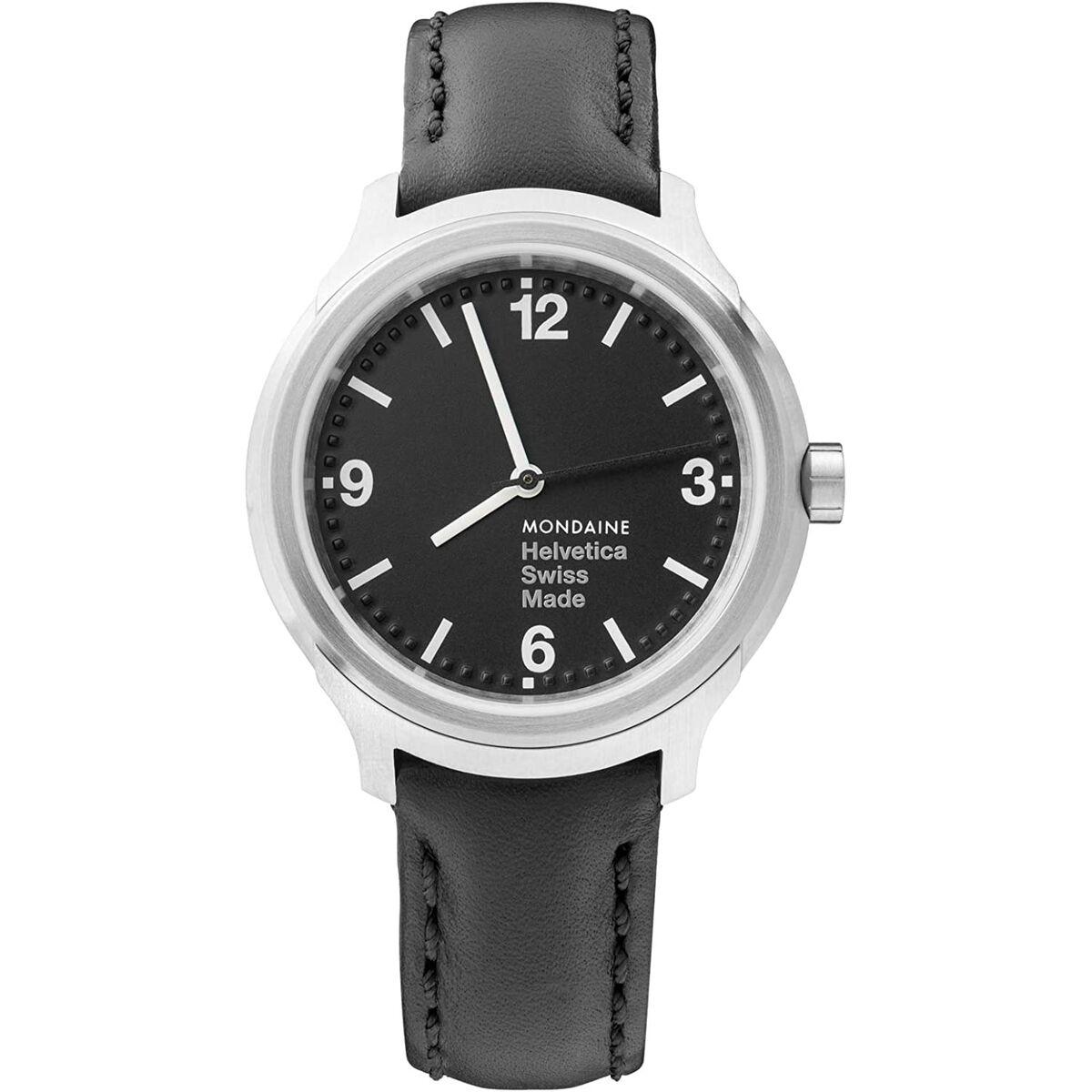 Mondaine Dameur Helvetica Bold Læderrem - Mondaine Armbånd  - 7630040904681
