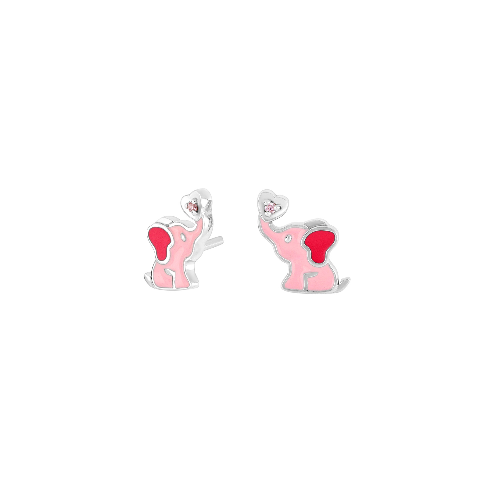 Pink Rhod Sølv ørestikker Elefant Emalje - Nordahl Jewelry Ørestikkere